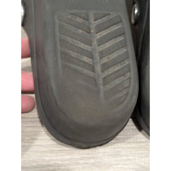 Crocs Black Sanrah Beveled Circle Low Wedge Flip Flop Thong Sandal Shoe Size 11 - Picture 8 of 16